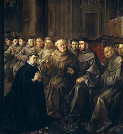Der heilige Bonaventura tritt dem Franziskanerorden bei von Francisco Herrera the Elder